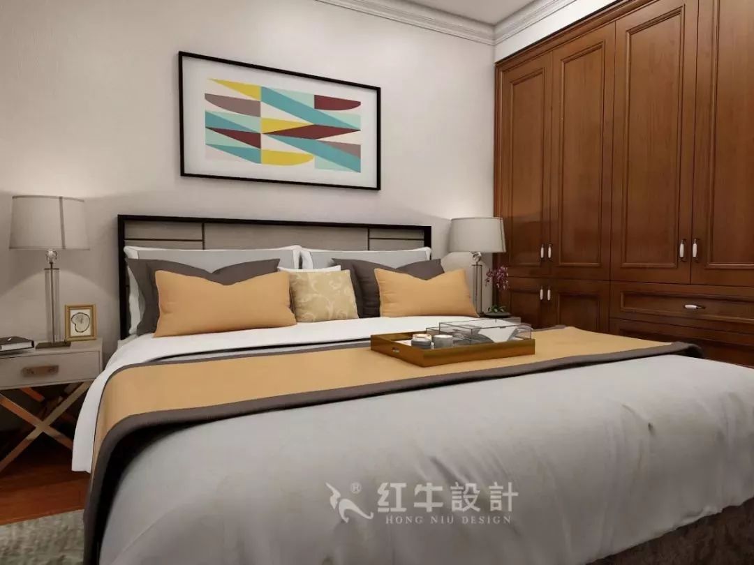 南京老房翻新--兩室一廳變一室兩廳18劉曉芳_寧工新寓60㎡現代中式風格二手房裝修效果圖_主臥
