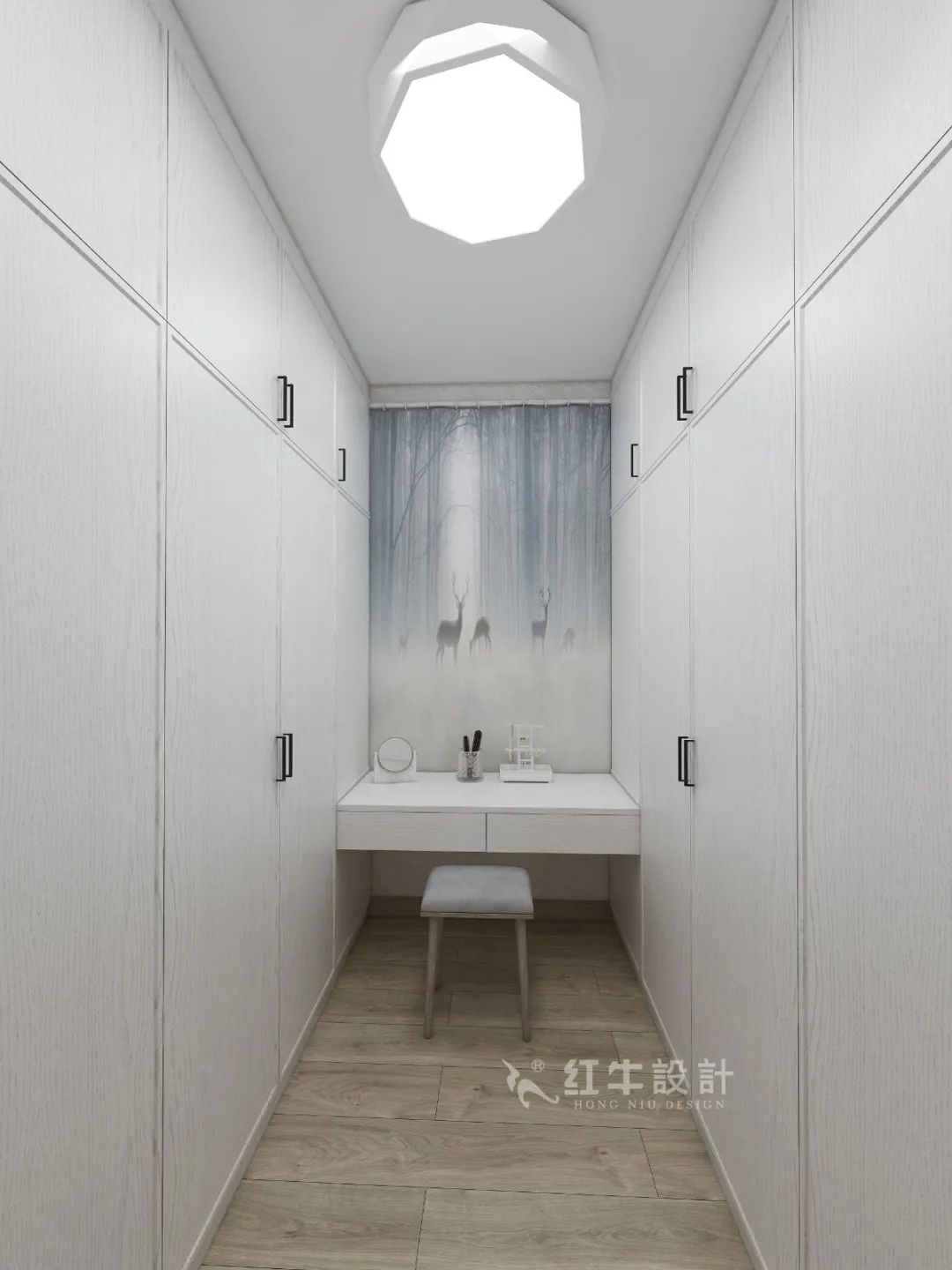 劉萍萍_花崗鴻福城132㎡現代簡約風格_兩套小戶型打通變大宅，中西雙廚房+衣帽間打造品質生活！13衣帽間