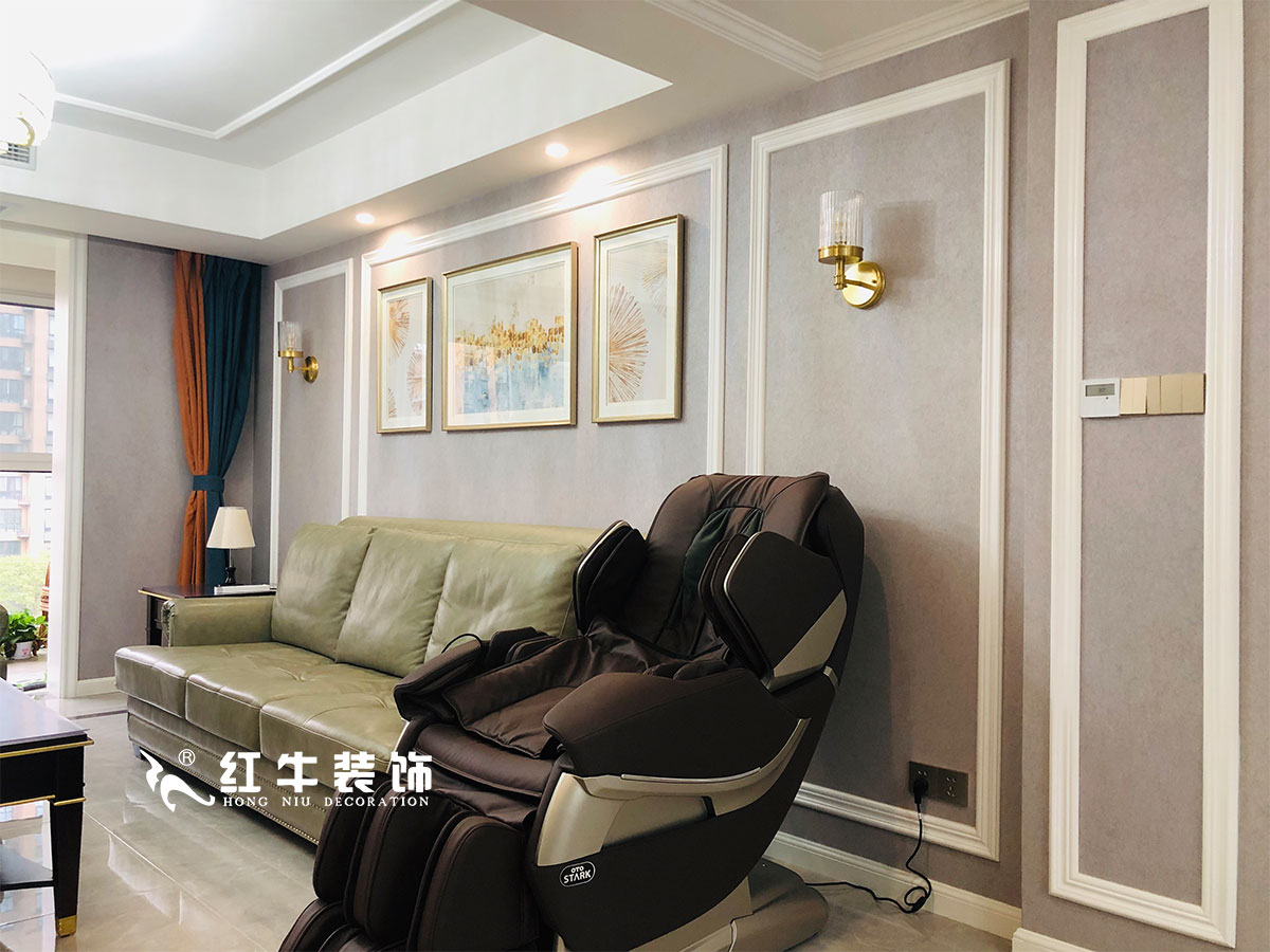 【實景案例】張智猿_紫金未來城-140㎡-美式輕奢風格_全包20萬06沙發背景1