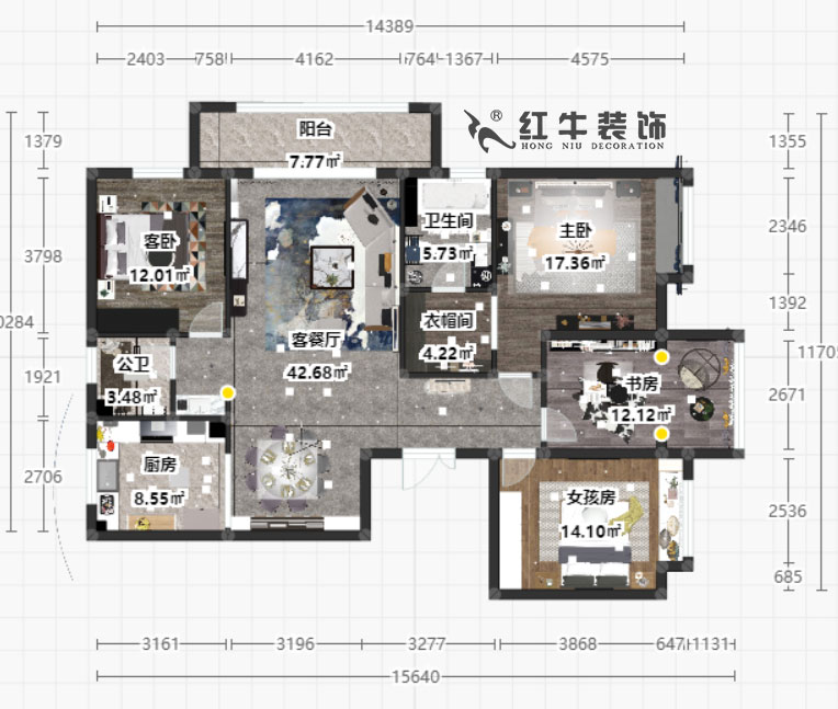 顧娟_新亭蘭苑1-604-148㎡-現代風格_4室2廳2衛（老房裝修）_定制家￥165000_全包21萬00彩平圖