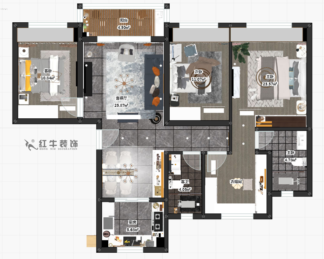 賈庭_寶華碧桂園大學印象25-1-502室-109㎡-簡歐輕奢風格_3室2廳2衛（精裝修重新裝修）_定制家￥149148_全包14