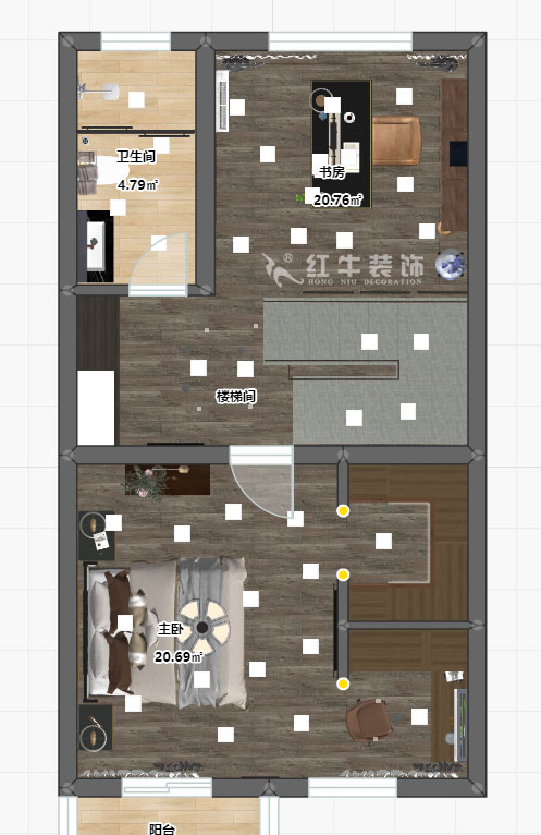 陸利民_香地美舍602-156㎡-新中式風格_5室2廳3衛（新房裝修）_定制家￥208000_全包25萬00_10二樓彩平圖
