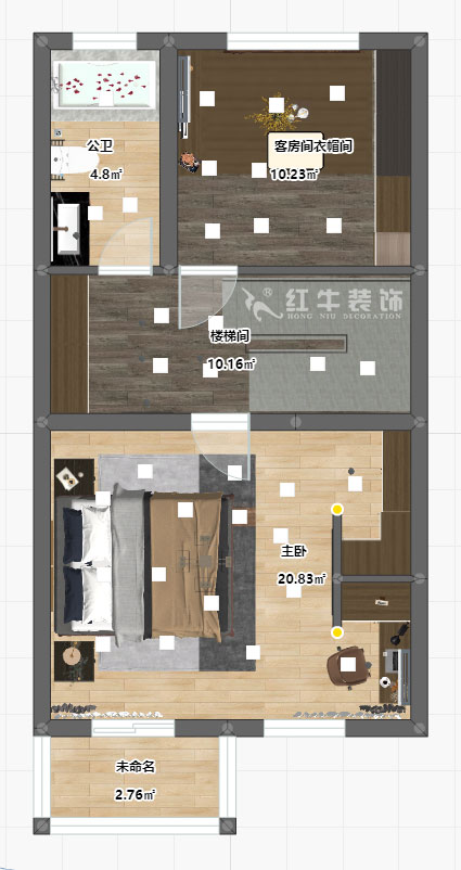 陸利民_香地美舍602-156㎡-新中式風格_5室2廳3衛（新房裝修）_定制家￥208000_全包25萬00_11三樓彩平圖