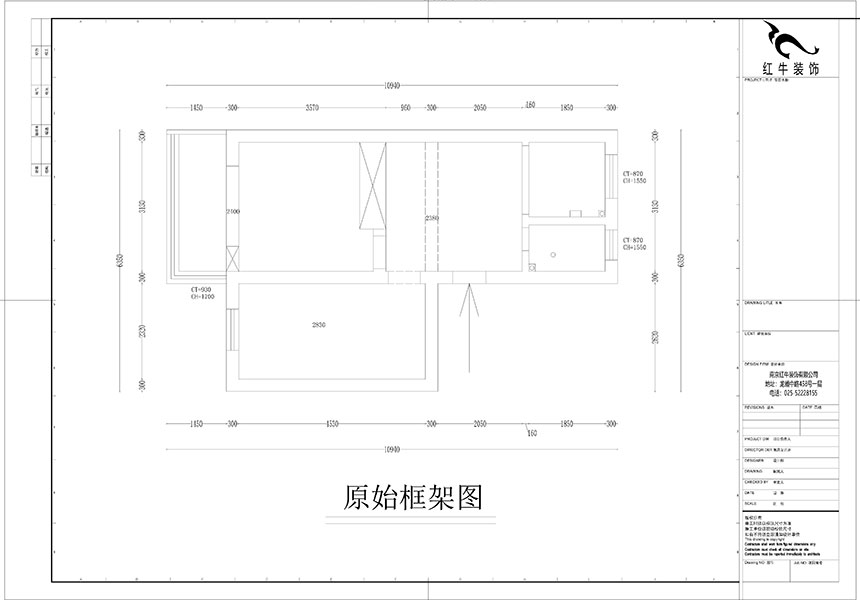 孟憲濤_北秀村22號3-702-60㎡-現代風格_2室1廳1衛（二手房裝修）_定制家￥89500_全包9萬00_01原始結構圖_北秀村小區22棟3單元702