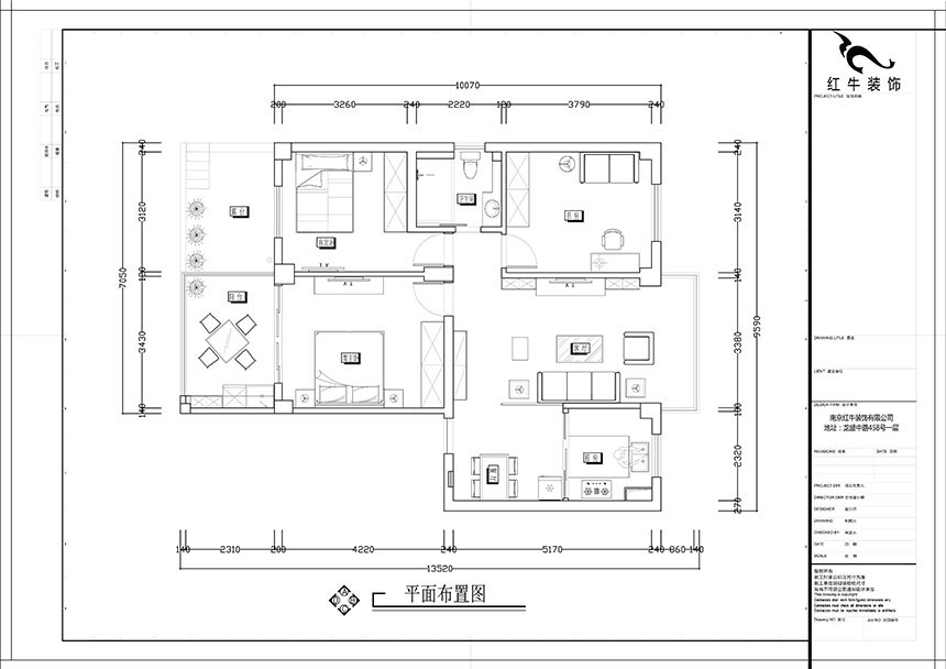 張智猿｜紅山山莊8-204-100㎡-簡中風格｜3室1廳1衛｜老房裝修｜定制家￥153700｜全包15萬｜00_02平面布置圖