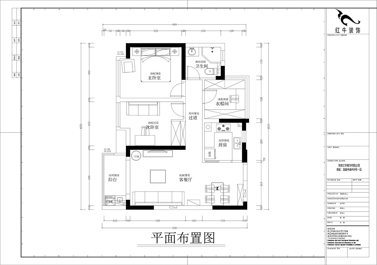 孟憲濤｜華潤幸福里10-2203-88㎡-簡約風格｜3室1廳1衛｜新房裝修｜定制家￥118229｜全包12萬｜00_02平面布置圖
