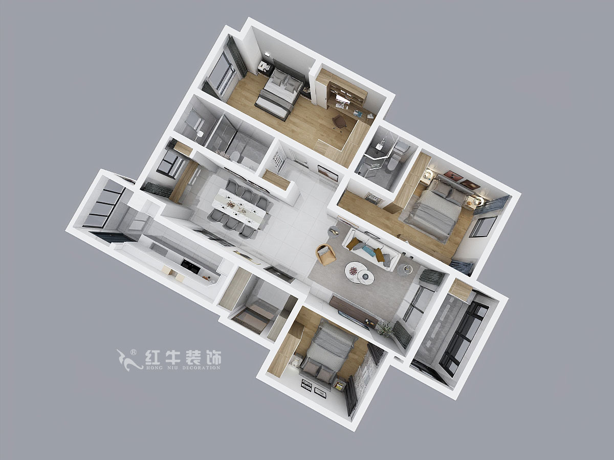 陸利民｜高科榮域6-1103-133㎡-現代風格｜3室2廳2衛｜新房裝修｜成品家￥216000｜全包21