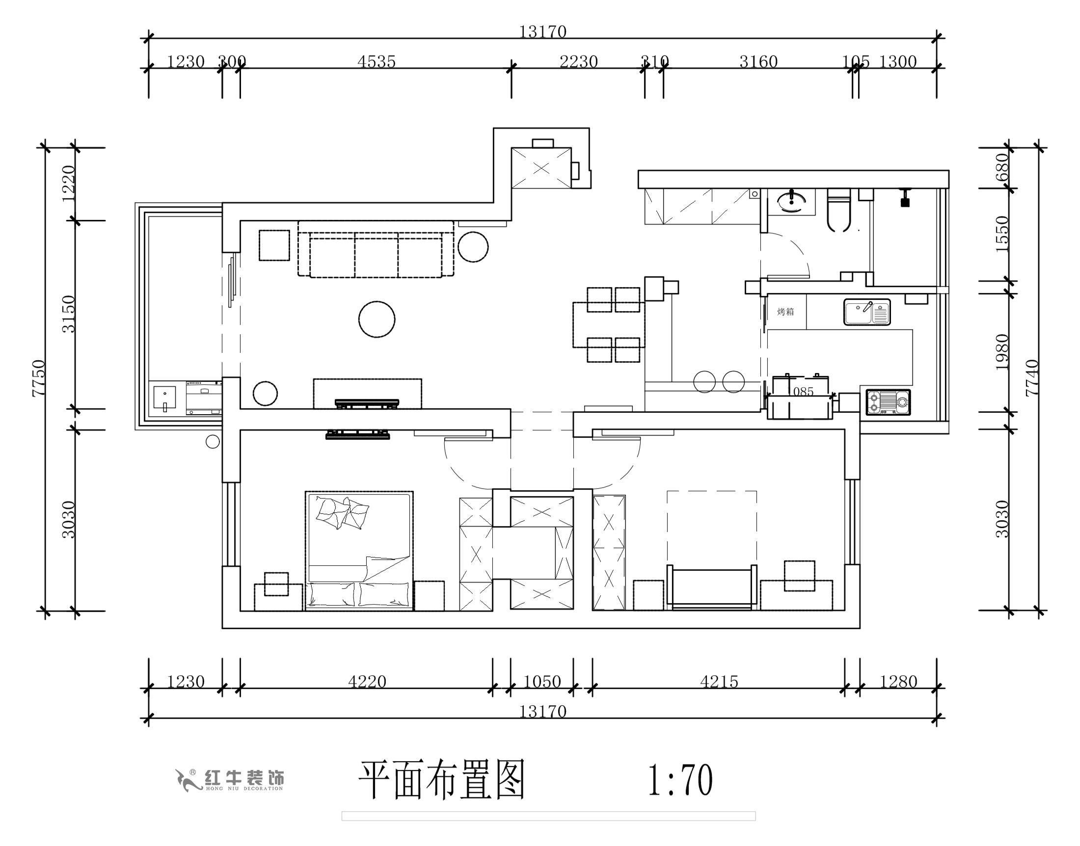 蔣?。旄@43-401-90㎡-現代簡約風格｜2室1廳1衛｜舊房裝修｜定制家￥122757｜全包12萬｜00_02平面布置圖