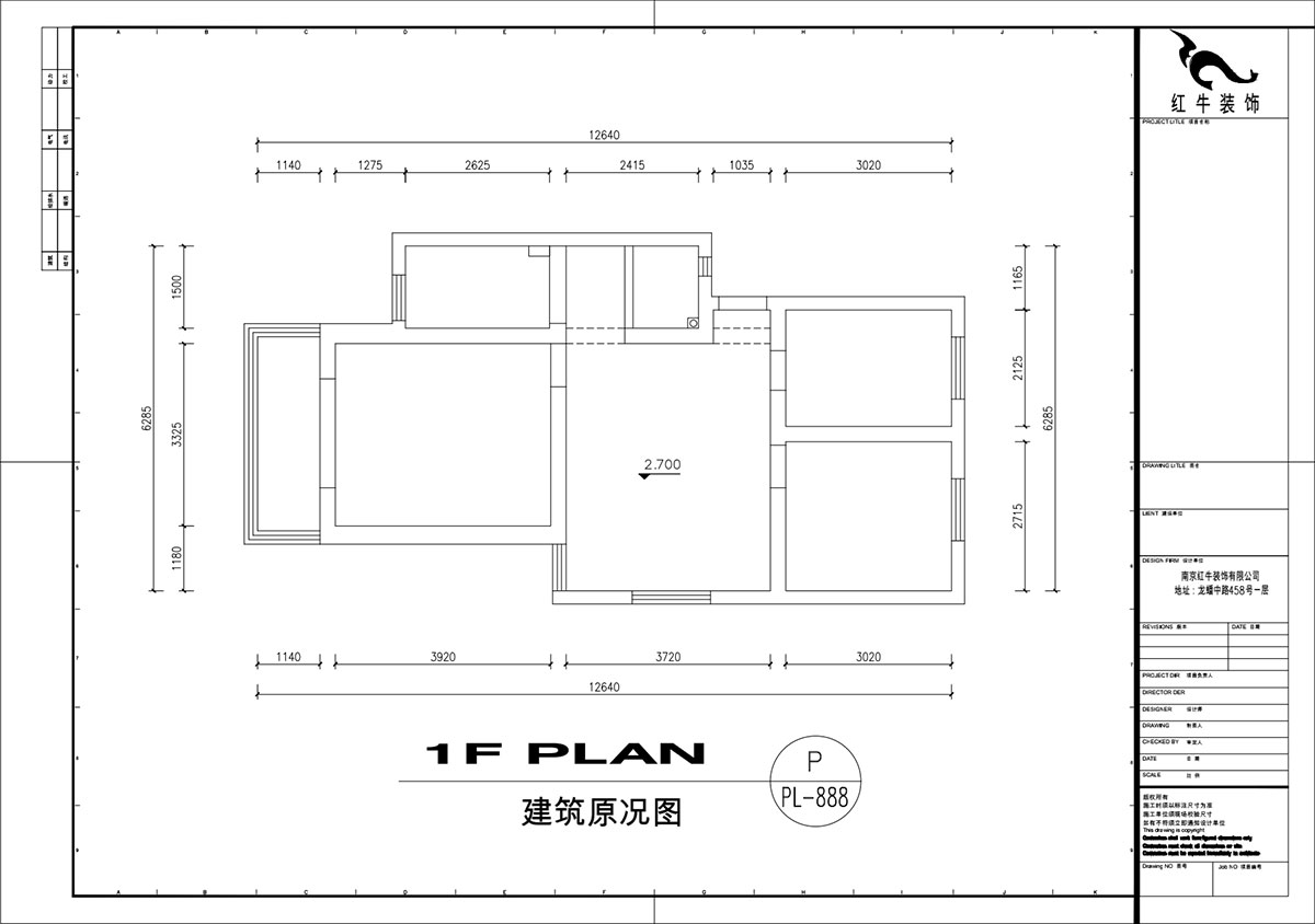 劉萍萍｜秦虹小區鶯虹苑12-56-701-78㎡-簡歐風格｜3室2廳1衛｜老房裝修｜定制家｜全包12萬｜00_01建筑原況圖