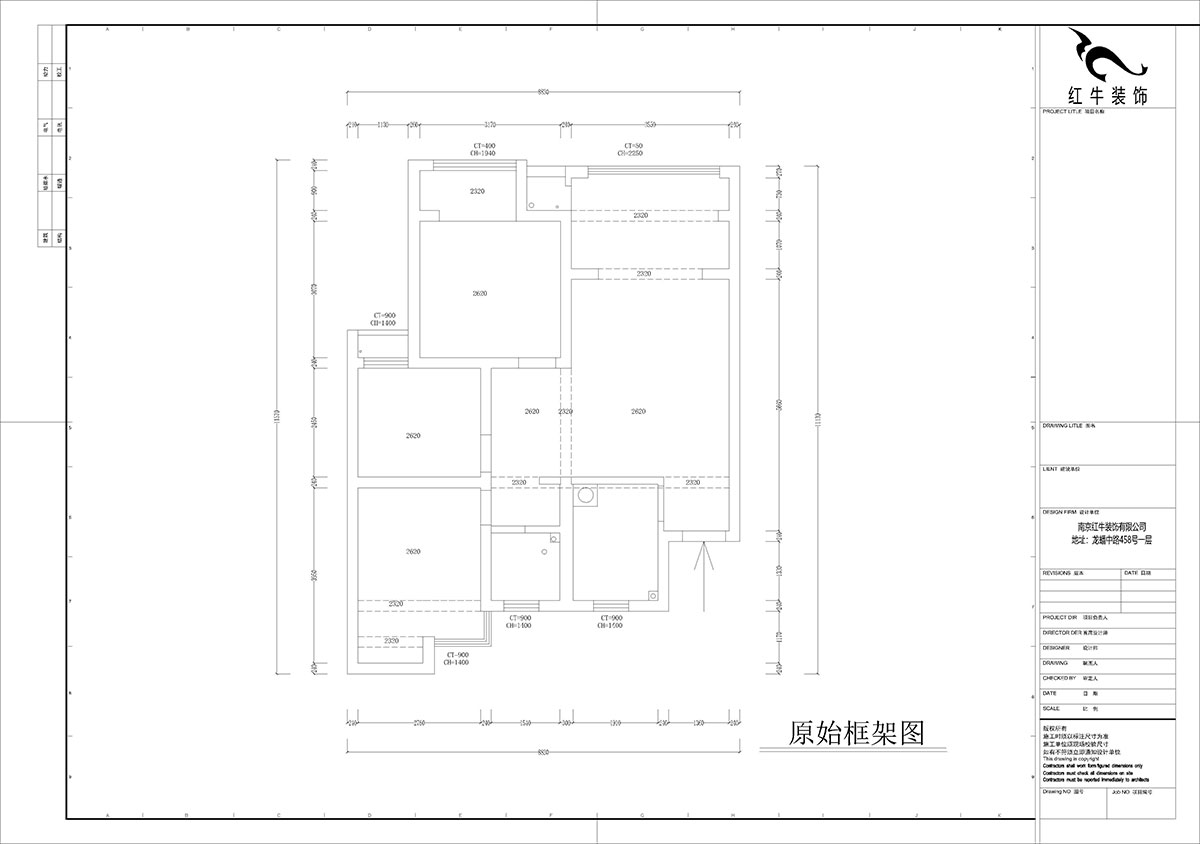 孟憲濤｜旭日愛上城星島園5-203-90㎡-簡約風格｜3室1廳1衛｜老房裝修｜定制家｜全包14萬｜00_01原始框架圖