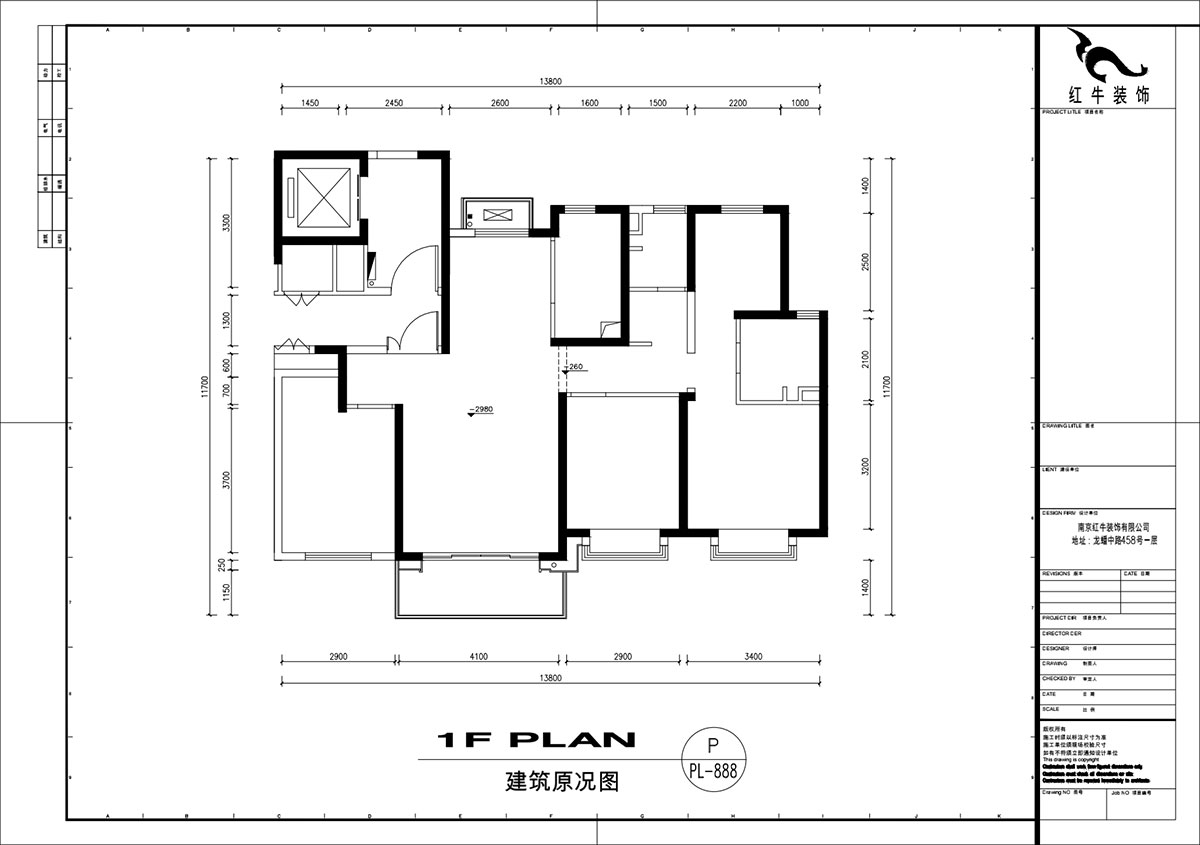 劉萍萍｜長江華府1-1502-142㎡-極簡輕奢風格｜4室2廳2衛｜新房裝修｜定制家｜全包22萬｜00_01建筑原況圖