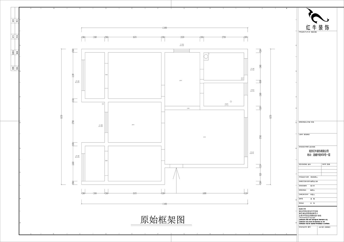 孟憲濤｜石門坎110號1-404-100㎡-現代簡約風格｜3室1廳1衛｜老房裝修｜定制家｜全包14萬｜00_01原始框架圖