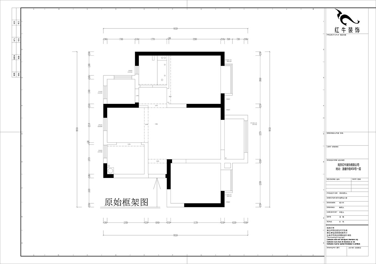 孟憲濤｜云祿花園12-801-80㎡-現代簡約風格｜3室1廳1衛｜新房裝修｜定制家｜全包12萬｜00_01原始框架圖