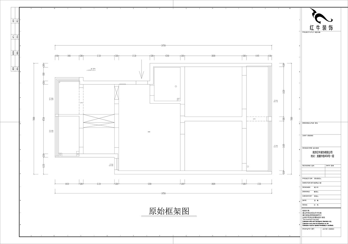 孟憲濤｜估衣廊18-3-305-100㎡-簡約風格｜3室2廳1衛｜老房裝修｜定制家｜全包14萬｜00_01原始框架圖