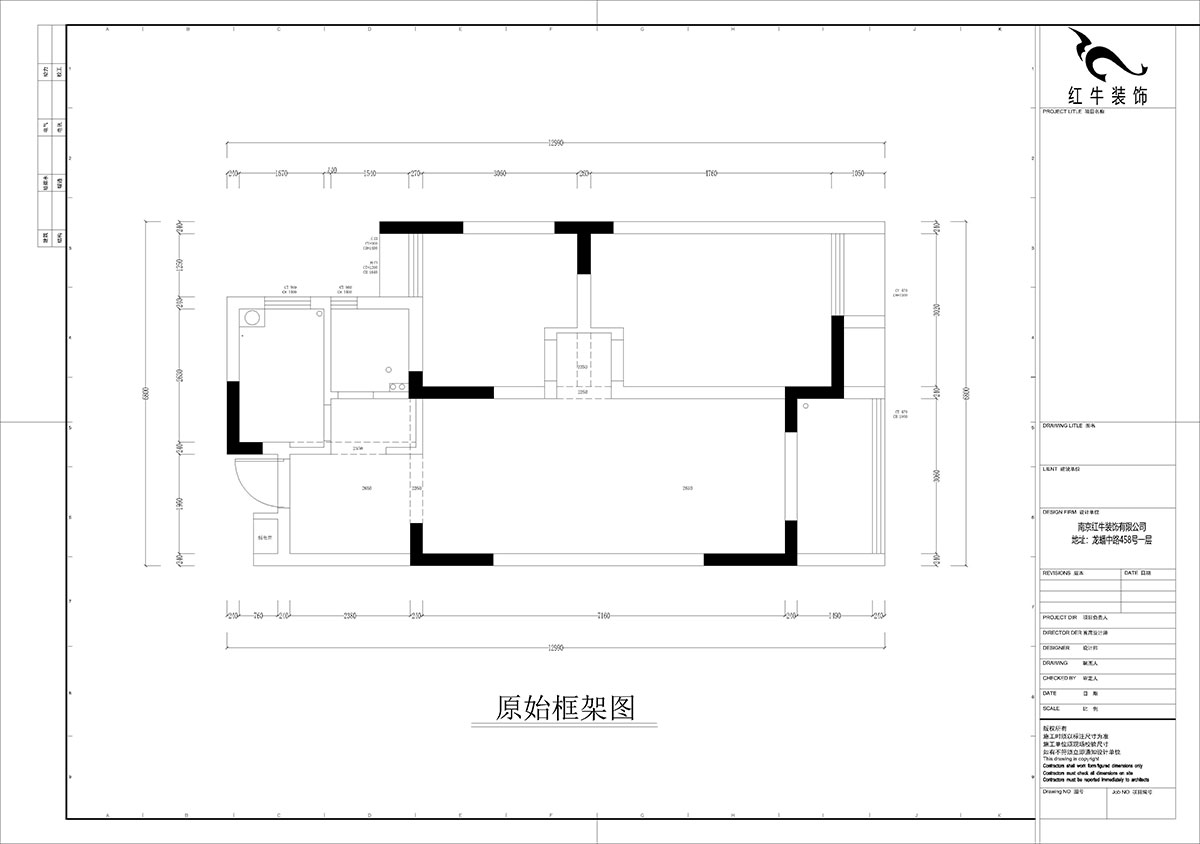 孟憲濤｜紫楊佳園2-505-85㎡-現代簡約風格｜2室2廳1衛｜老房裝修｜定制家｜全包12萬｜00_01原始框架圖