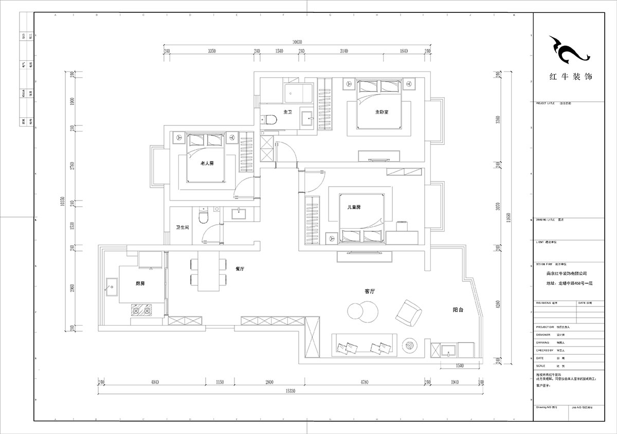 陸利民｜楓丹白露城市花園32-301-126㎡-現代簡約風格｜3室2廳2衛｜舊房裝修｜半包9萬｜00_02平面布置圖