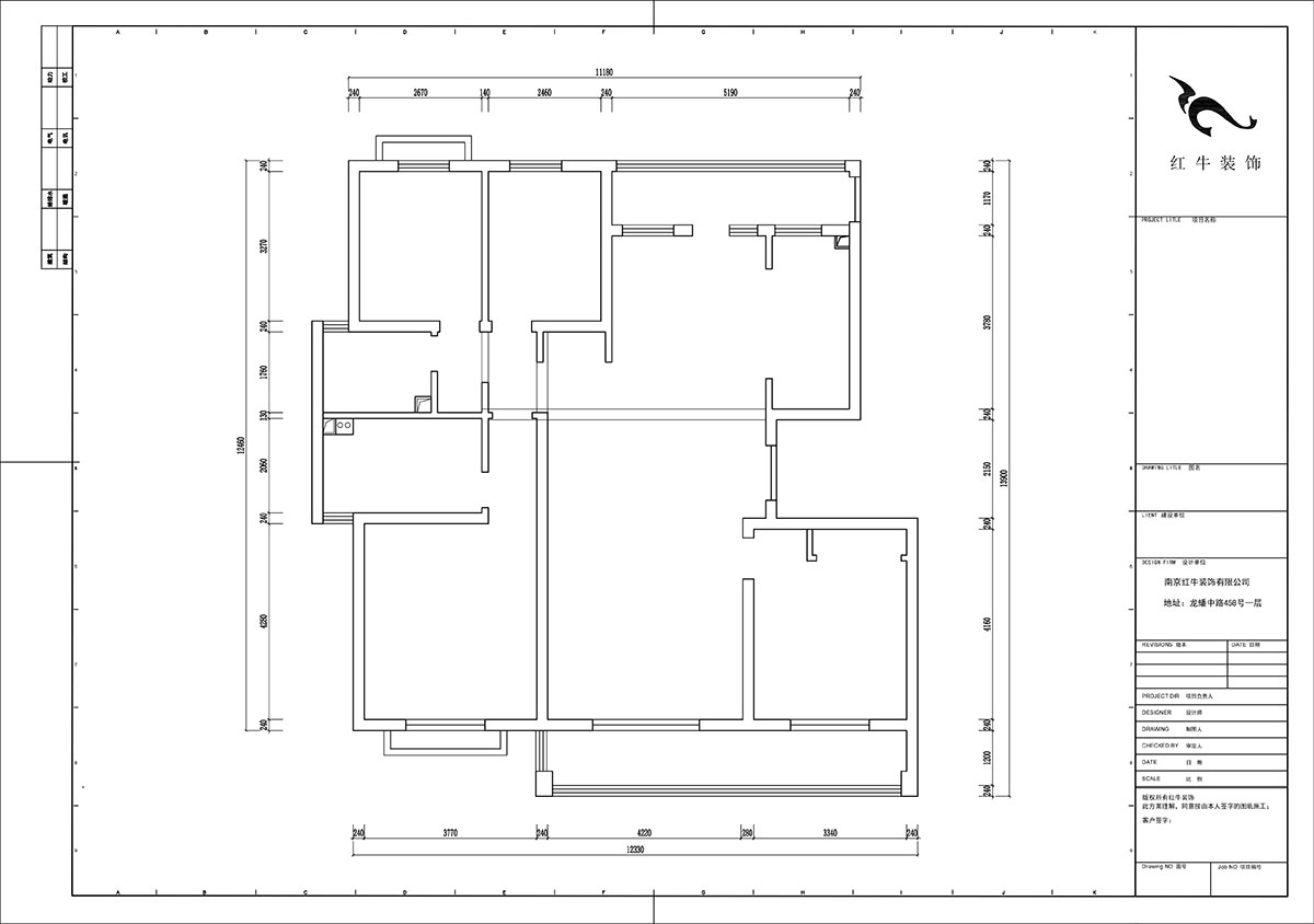陸利民｜羊山湖14-502-160㎡+閣樓-現代風格｜4室2廳2衛｜新房裝修｜定制家｜全包31萬｜00_01原始結構圖