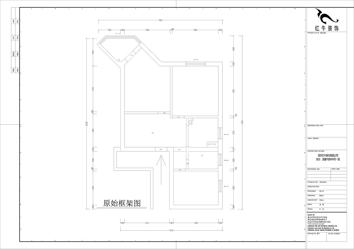孟憲濤｜北門橋10號(hào)1508室-85㎡-現(xiàn)代簡約風(fēng)格｜2室2廳1衛(wèi)｜老房裝修｜定制家｜全包12萬｜00_01原始框架圖