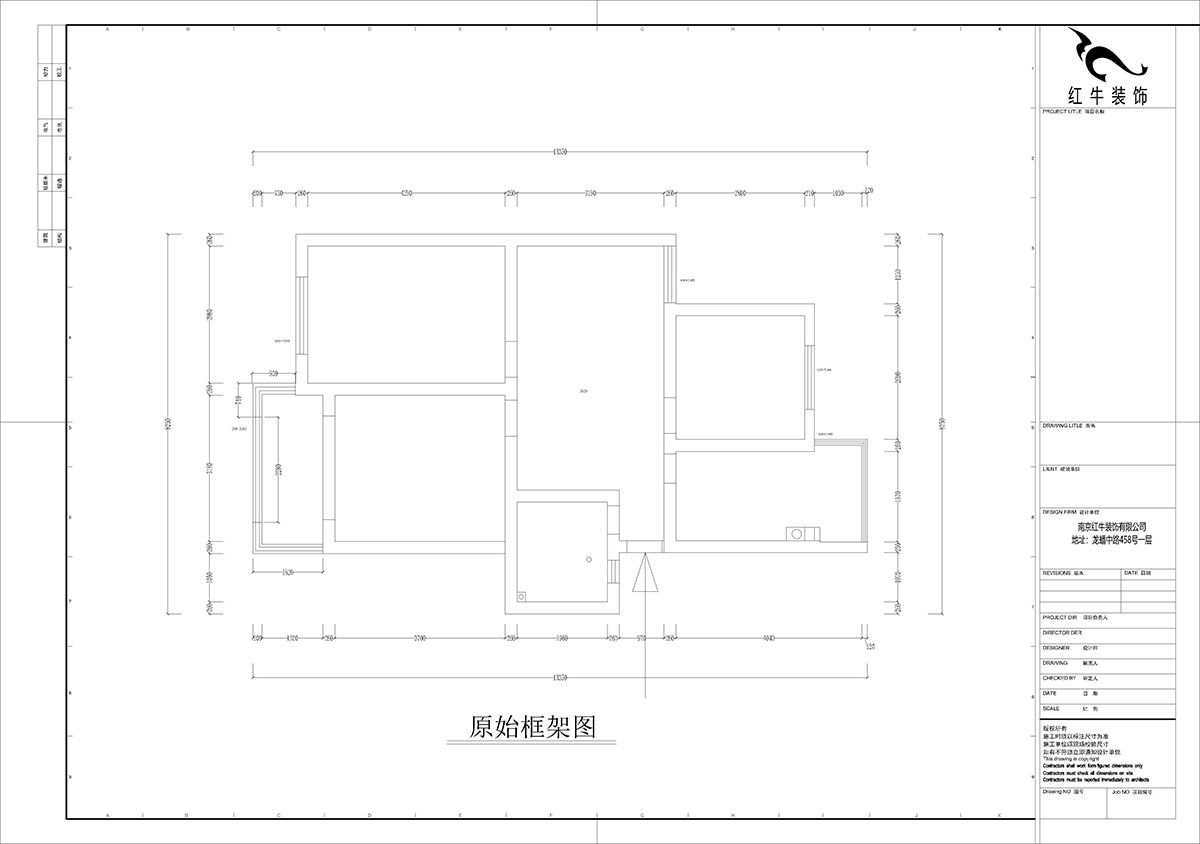 孟憲濤｜龍悅山莊7-402-82㎡-現代簡約風格｜3室2廳1衛｜老房裝修｜定制家｜全包12萬｜00_01原始框架圖