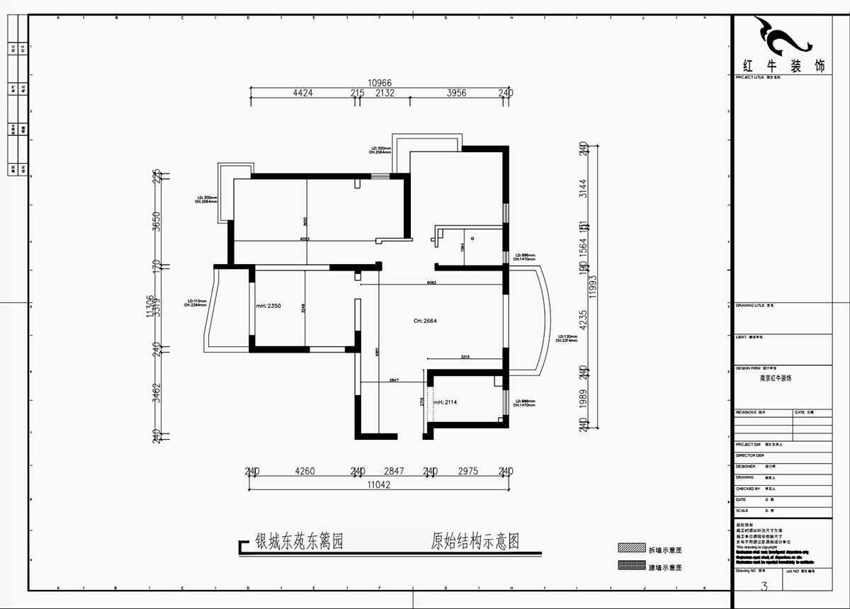 魏利利｜銀城東苑東籬園2幢103室-135㎡-簡約風格｜4室2廳2衛(wèi)｜毛坯裝修｜定制家｜全包24萬｜00_01原始結(jié)構(gòu)圖