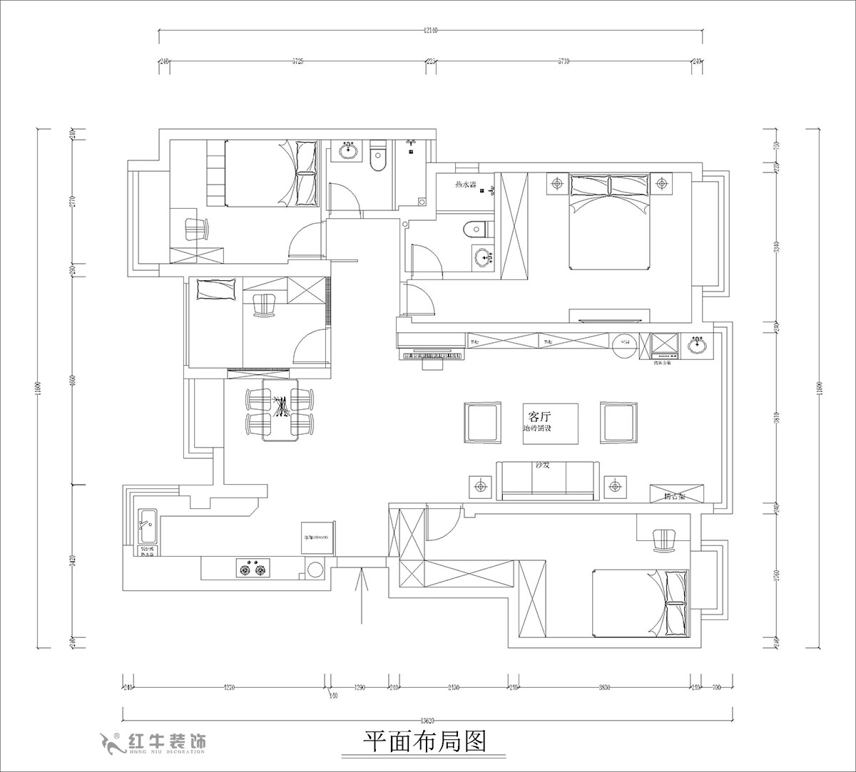 孟憲濤｜高科榮域8-2-303-133㎡-簡約中式風格｜4室2廳2衛｜老房裝修｜定制家｜全包17